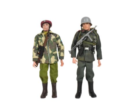 Action Man - x2 vintage 1960s Palitoy made Action Man figures comprising German Stormtrooper and a British Parachute Regiment
