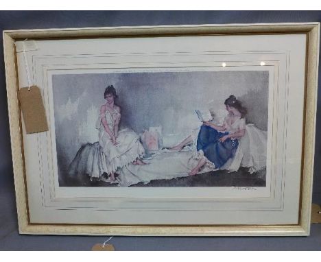 After William Russell Flint, 'Interlude', ladies relaxing and reading, coloured print, published in 1967 by Frost & Reed Limi
