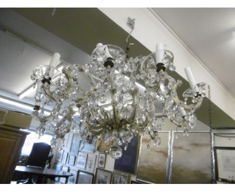 TEN BRANCH CONTINENTAL CRYSTAL MULTI TIER DROP CHANDELIER- MARIE THERESA STYLE
