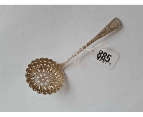 A Victorian caddy spoon with shaped pierced bowl - London 1858 by SW
