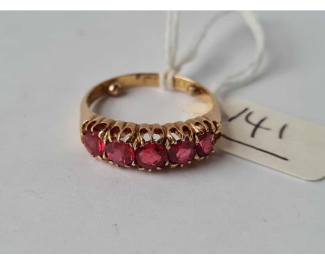 A antique ruby ring 18ct gold size P - 5 gms 