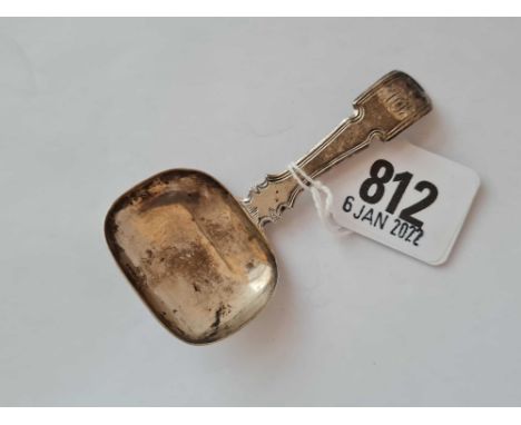 Another caddy spoon with oblong bowl and fancy reeded handle - Birmingham 1827 by LW &amp; W