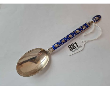 A Norwegian silver and enamel spoon by J Tostrup