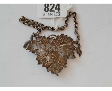 A vine shaped ticket for Marsala - London 1853 by JO, NO
