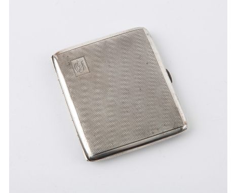 Silver case with engine turned finish by Smith and Bartlam, Birmingham 1934, 72 grams