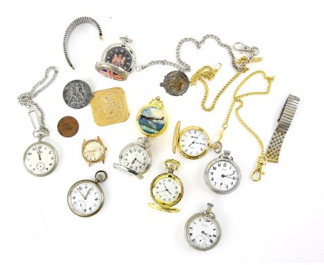 An English open faced pocket watch with lever wind movement, the white enamel dial marked Goes Well H  James Godalming,  A Bu