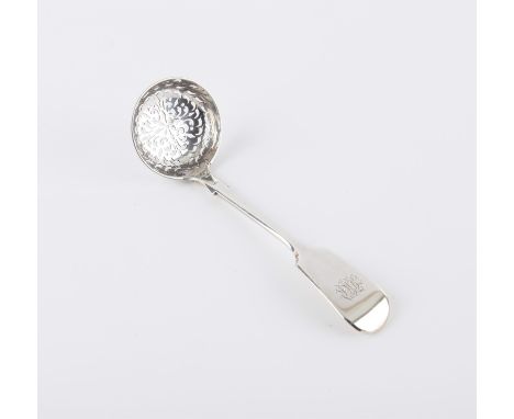 Exeter provincial English silver fiddle pattern sifter ladle by William Rawlings Sobey 1835