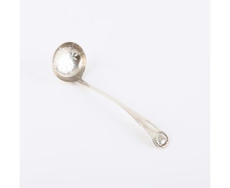 Queens pattern Scottish silver sifter ladle with two makers marks inc Andrew Wilke Edinburgh 1823