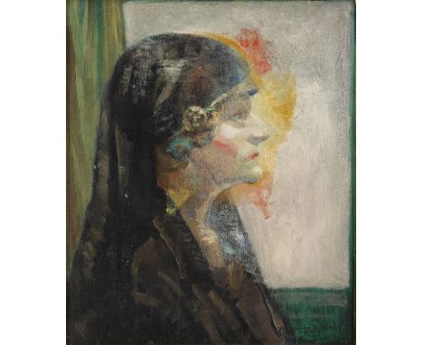 Christopher Campbell(1908 - 1972) Portrait of Maud Gonne (1866 - 1953) Oil on canvas, 49 x 40cm Signed and indistinctly dated