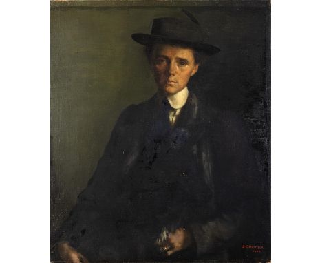 Sarah Cecilia Harrison HRHA (1863 - 1941) Portrait of a Young Woman with a DogOil on Canvas, 75 x 63cm (29.5 x 24&frac34;")Si