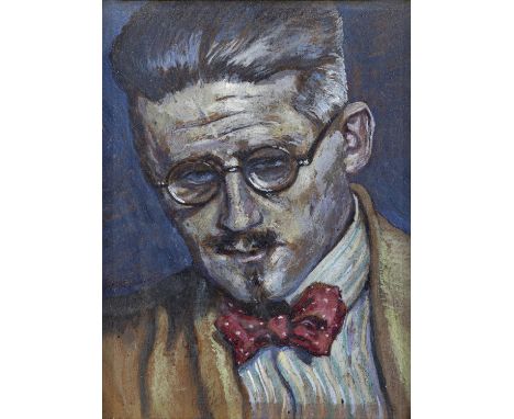 Harry Kernoff RHA (1900-1974)Portrait of James JoyceOil on board, 14.5 x 20cm (5.5 x 8")Inscribed verso