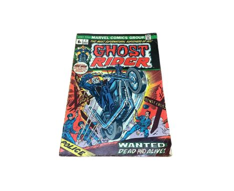 Marvel Comics Ghost Rider #1 (1973) (UK Price Variant) First solo-title for Ghost Rider + Cameo first appearance of Daimon He