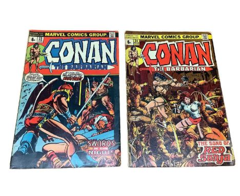 Marvel Comics Conan the Barbarian, 1973 (English price variants). #23 - first apperance/cameo of Red Sonja together with #24 