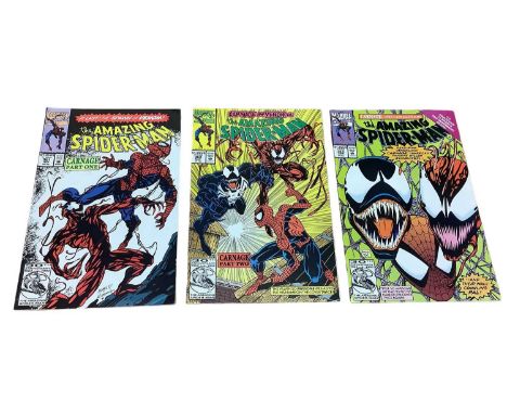 Marvel Comics the Amazing Spider-Man #361, #362 and #363, 1992 (American price varients). #361 - first full apperance of Carn