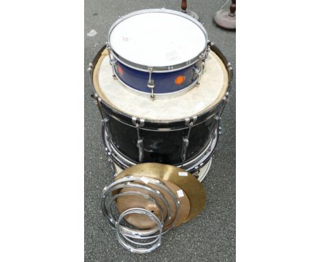 Vintage Brass Band / Boys Brigade Marching Band Drums &amp; Accessories, unsued for years &amp; probably more of a decorators