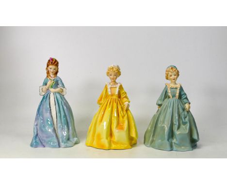 Royal Worcester Child figures Grandmothers Dress (one in blue matt) &amp; sweet Anne(3) 