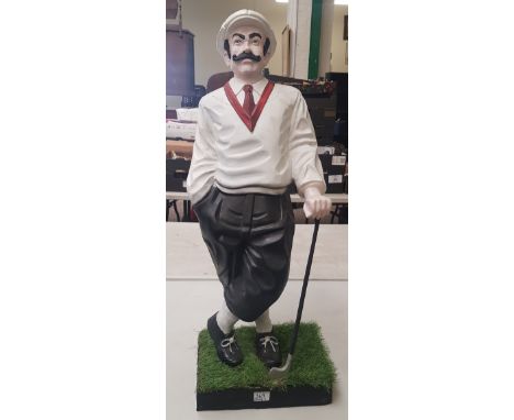 Large fibreglass figure of a vintage golfer, a/f, 91cm in height. 