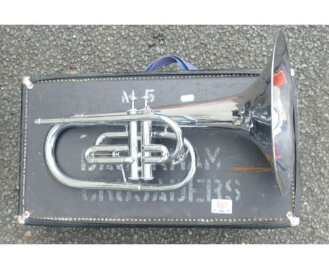 Vintage Brass Band / Boys Brigade Instrument, unused for years &amp; probably more of a decorators piece, length 48cm 