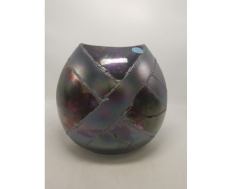 Poole Pottery large Alchemy pattern purse vase, 26cm in height. 