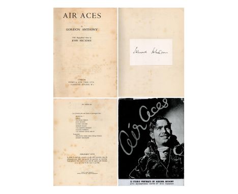 WW2 Air Vice Marshal Johnnie Johnson CBE DSO DFC Signed Signature Card Attached to inside page of First Edition Wartime Hardb