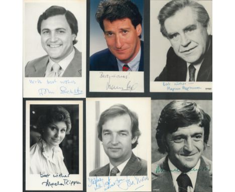 TV Collection 12 signed assorted 6x4 inch photos includes great names such as Terry Wogan, Michael Parkinson, Angela Rippon, 