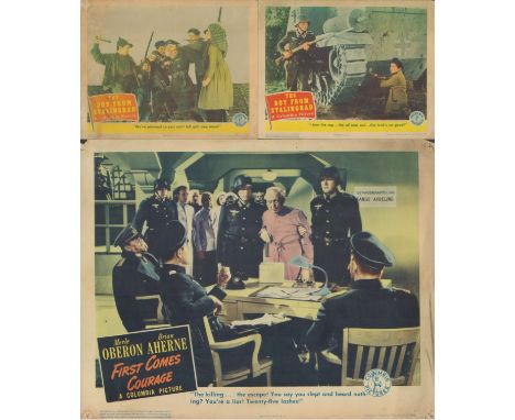 3 Lobby Card 14x11 Collections 2 The Boy from Stalingrad and First Comes Courage. Good condition. All autographs come with a 