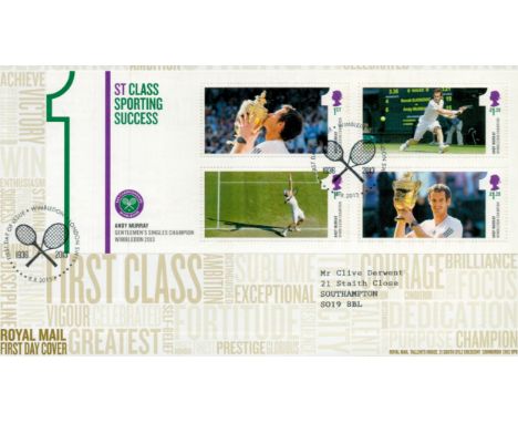 Andy Murray 1st Class Sporting Success unsigned FDC commemorating Gentlemen's singles champion 2013 double PM First Day of Is
