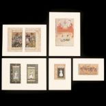 India, six miniatures, 20th century.
