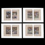 Persian School, a serie of eight miniatures, 19th-20th century,