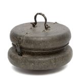 Near Eastern a large bronze lidded bronze ceremonial container, 19th century;