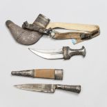 Yemen, a curved dagger, Jambiya and a straight dagger;