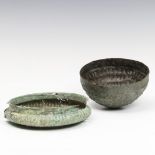 Persia, two bronze bowls, 16th-17th century.