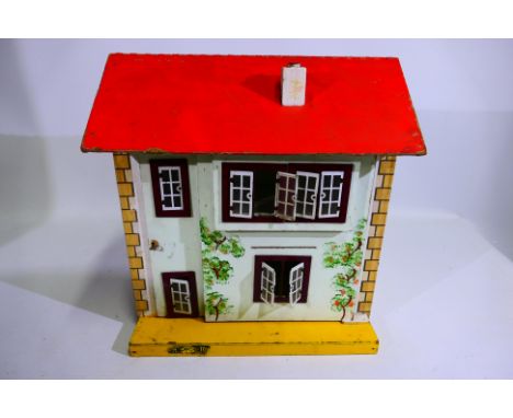 GB Toys (Gee Bee) - A vintage GB Toys wooden two storey Dolls House measuring approximately 40 cm (H) x 40 cm (W) x 28 cm (D)