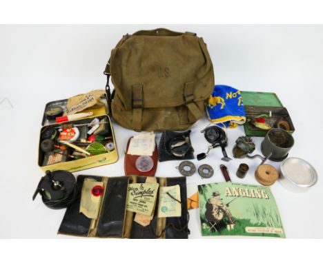 Vintage angling equipment to include reels, floats, flies and other. [W]
PLEASE NOTE: ALL ITEMS MUST BE PAID FOR  AND COLLECT