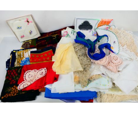 A collection of vintage linen, head scarves and other. [W]
PLEASE NOTE: ALL ITEMS MUST BE PAID FOR  AND COLLECTED OR DESPATCH