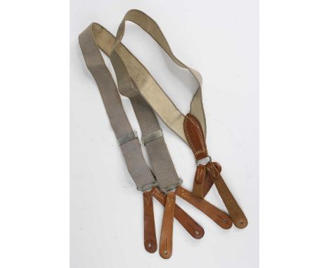 Band of Brothers a pair of elasticated braces with leather fasteners used during the filming of the HBO TV series, with Rare 