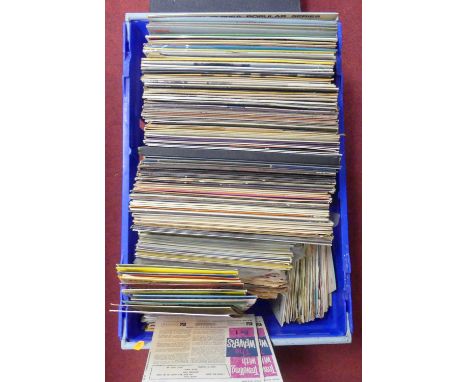 A collection of vintage 12" LPs and 7" singles to include Paul Robeson - 14 Beautiful Songs, Abba - The Visitors, The Kingsto