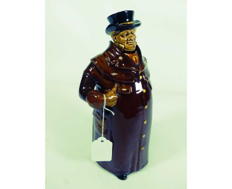 A Doulton Kingsware figural pottery decanter "The Coachman", height 25cm