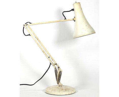 An Anglepoise Lighting Ltd Model 90 desk lamp, white painted, of typical hinged rotating form