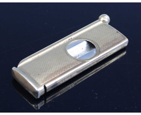A 9ct gold and steel bladed engine turned cigar cutter, sponsor SJR, gross weight 14.8g