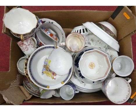 A collection of ceramics to include Crown Staffordshire, Paragon and Crescent (3 boxes)