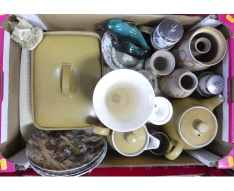 A collection of Denby stoneware table ware, together with various items to include vintage tins, metal ware, and glass ware (