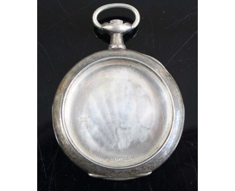 An Omega gent's engine turned silver pocket watch case only, the inner back cover signed and engraved for the Paris Grand Pri