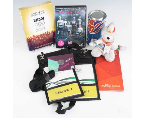 2012 London Olympics, a collection of memorabilia to include to passes for 8th September Yellow 2 with welcome, map and itena
