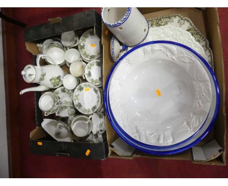 Two boxes of miscellaneous items, to include a Royal Worcester MATHON part tea service