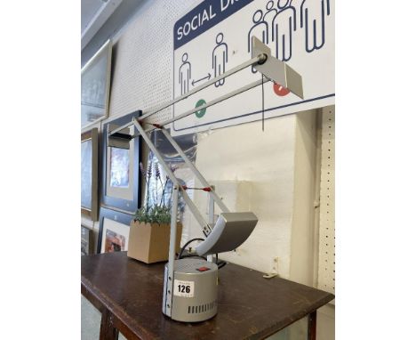 A designer desk lamp