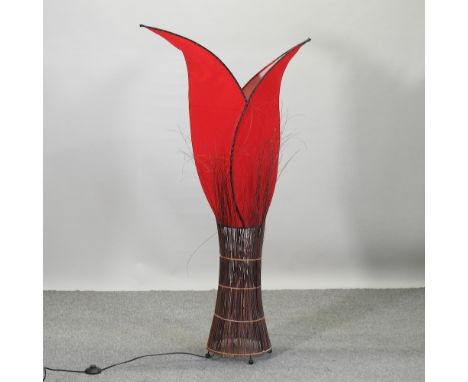 A contemporary lamp, in the form of a tulip, 140cm high