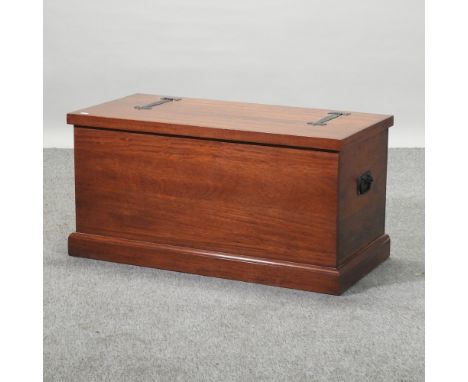A hardwood metal bound trunk, 92cm