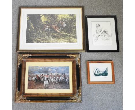 Spencer Hodge, b1943, eye of the tiger, limited edition print, signed in pencil to the margin, numbered 597/850, 56 x 88cm, t