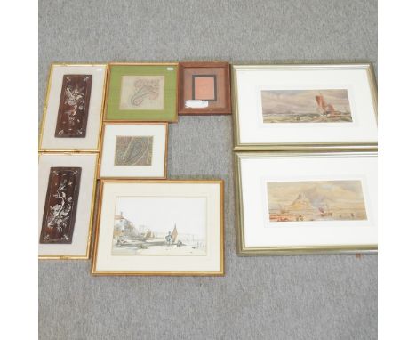 Oswald Keith, early 20th century, seascape, signed watercolour, together with the companion, a pair, 16 x 36cm, David Arthy, 